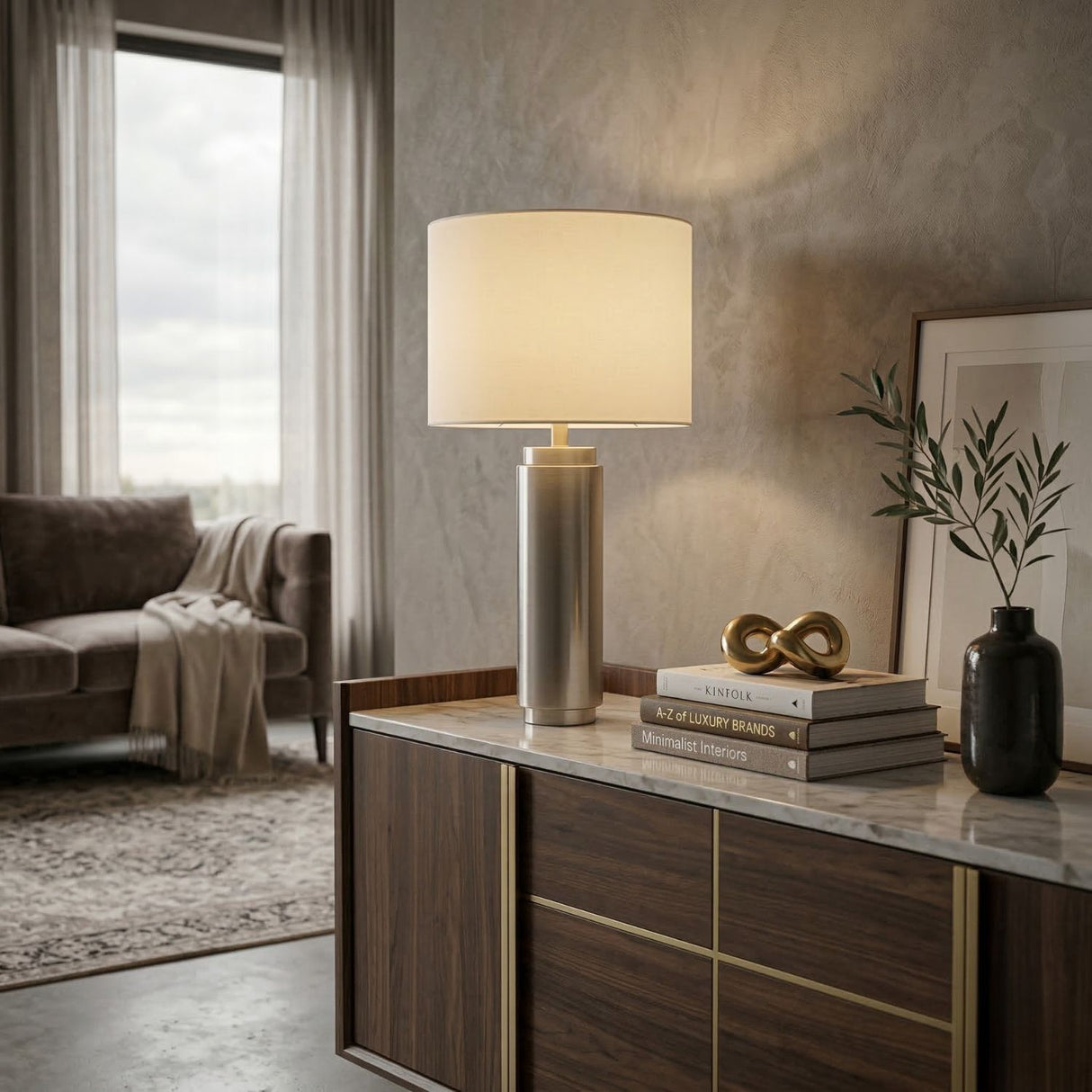   Modern European furniture - Metallic Finish Accent Table Lamp - www.oroa.com | Oroa.com