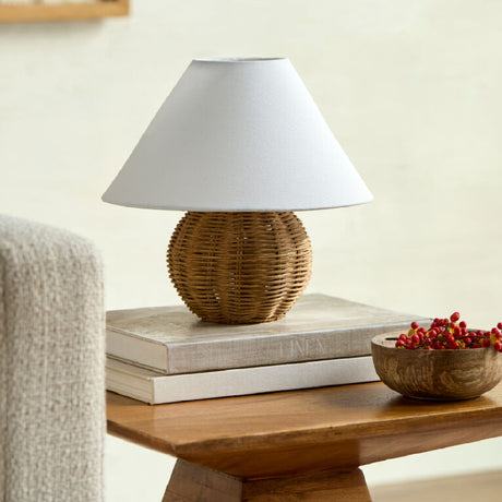   Modern European furniture - Round Rattan Accent Table Lamp - www.oroa.com | Oroa.com
