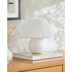   Modern European furniture - Pleated Linen Ceramic Table Lamp - www.oroa.com | Oroa.com