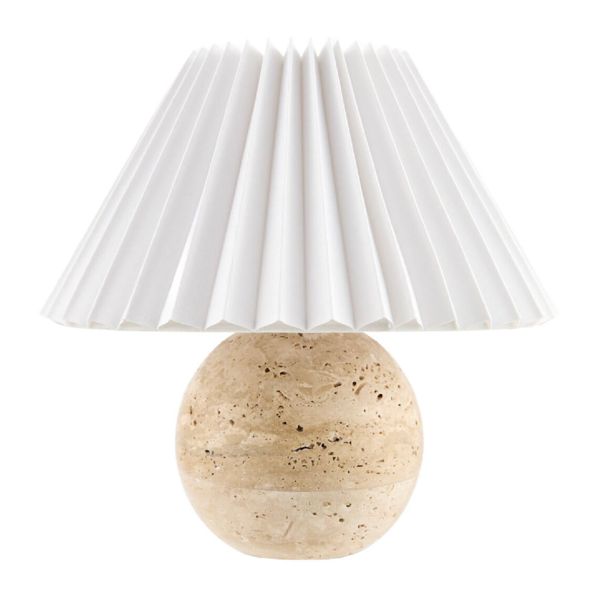   Modern European furniture - Pleated Linen Travertine Table Lamp - www.oroa.com | Oroa.com