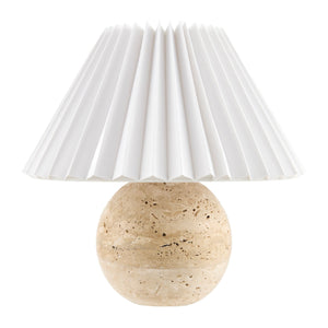  Modern European furniture - Pleated Linen Travertine Table Lamp - www.oroa.com | Oroa.com