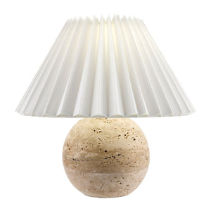   Modern European furniture - Pleated Linen Travertine Table Lamp - www.oroa.com | Oroa.com
