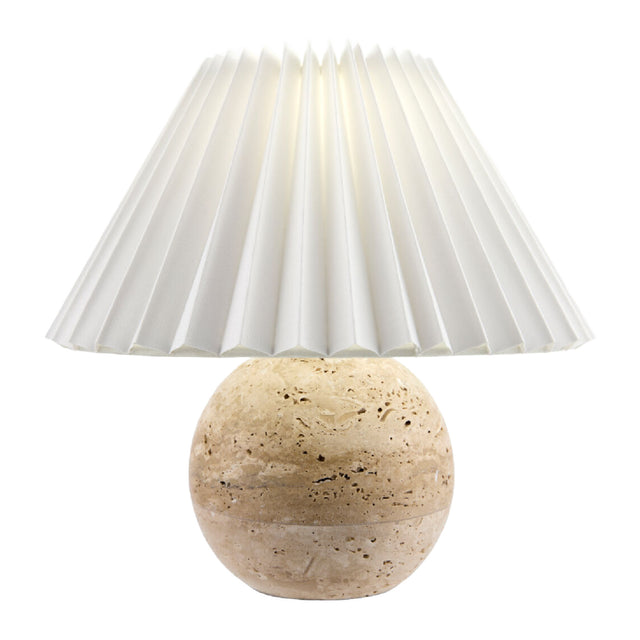 Modern European furniture - Pleated Linen Travertine Table Lamp - www.oroa.com