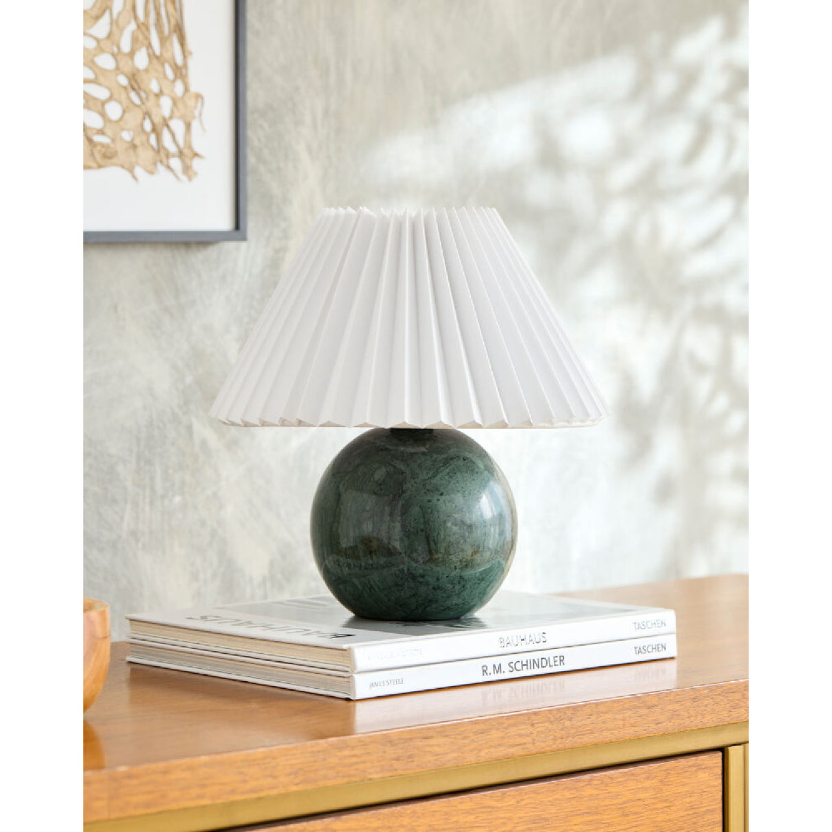   Modern European furniture - Pleated Linen Travertine Table Lamp - www.oroa.com | Oroa.com