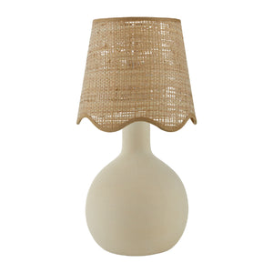   Modern European furniture - Wavy-Edge Rattan Ceramic Table Lamp - www.oroa.com | Oroa.com