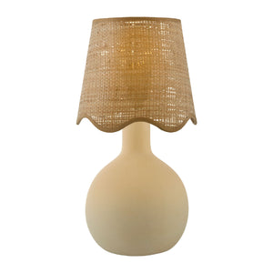   Modern European furniture - Wavy-Edge Rattan Ceramic Table Lamp - www.oroa.com | Oroa.com