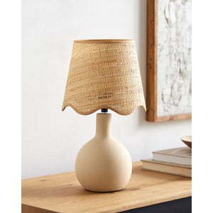   Modern European furniture - Wavy-Edge Rattan Ceramic Table Lamp - www.oroa.com | Oroa.com