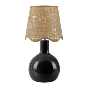   Modern European furniture - Wavy-Edge Rattan Ceramic Table Lamp - www.oroa.com | Oroa.com