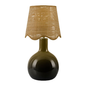   Modern European furniture - Wavy-Edge Rattan Ceramic Table Lamp - www.oroa.com | Oroa.com