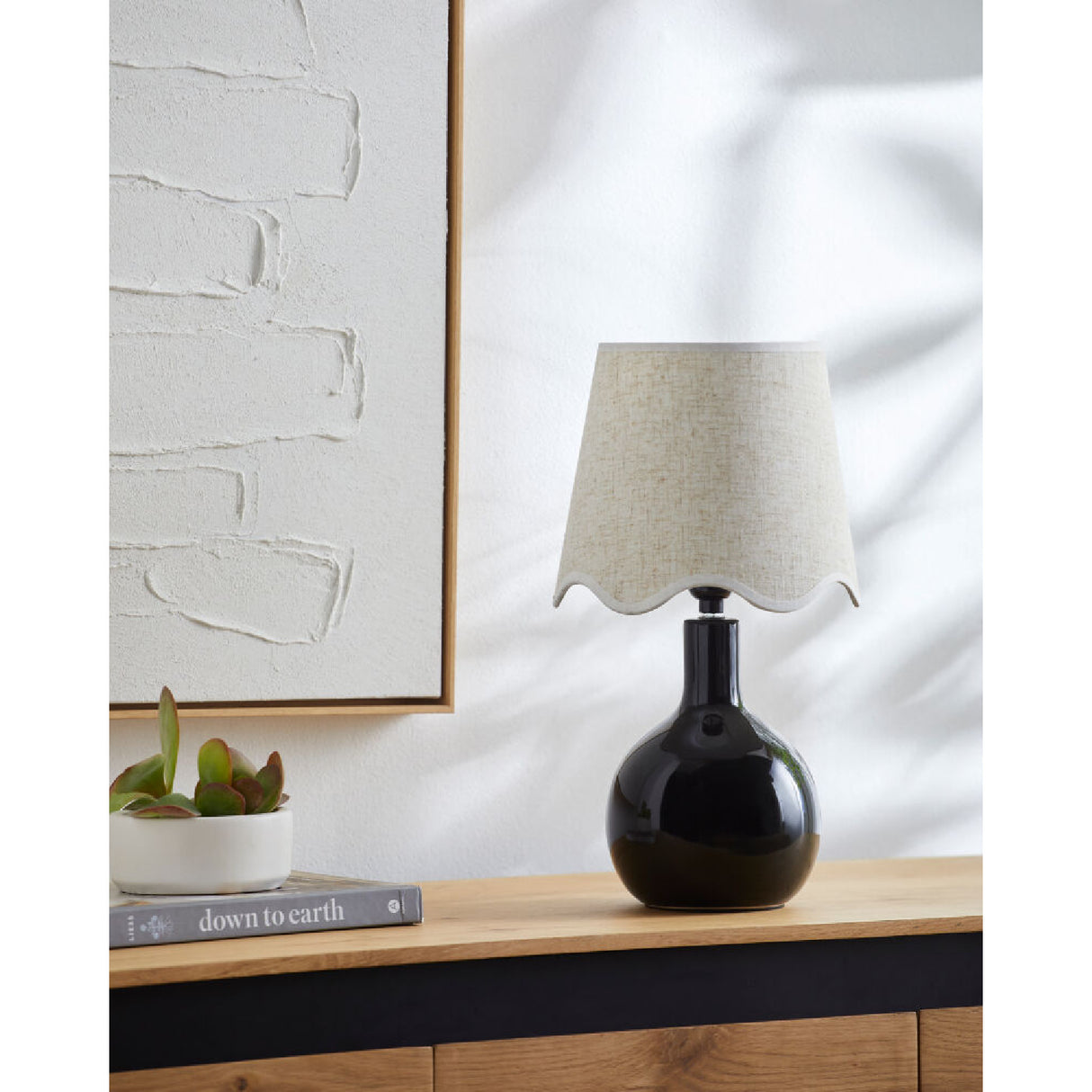   Modern European furniture - Wavy-Edge Rattan Ceramic Table Lamp - www.oroa.com | Oroa.com
