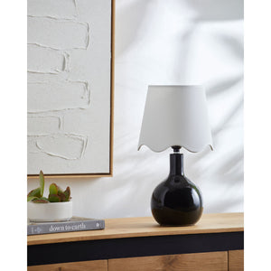  Modern European furniture - Wavy-Edge Rattan Ceramic Table Lamp - www.oroa.com | Oroa.com