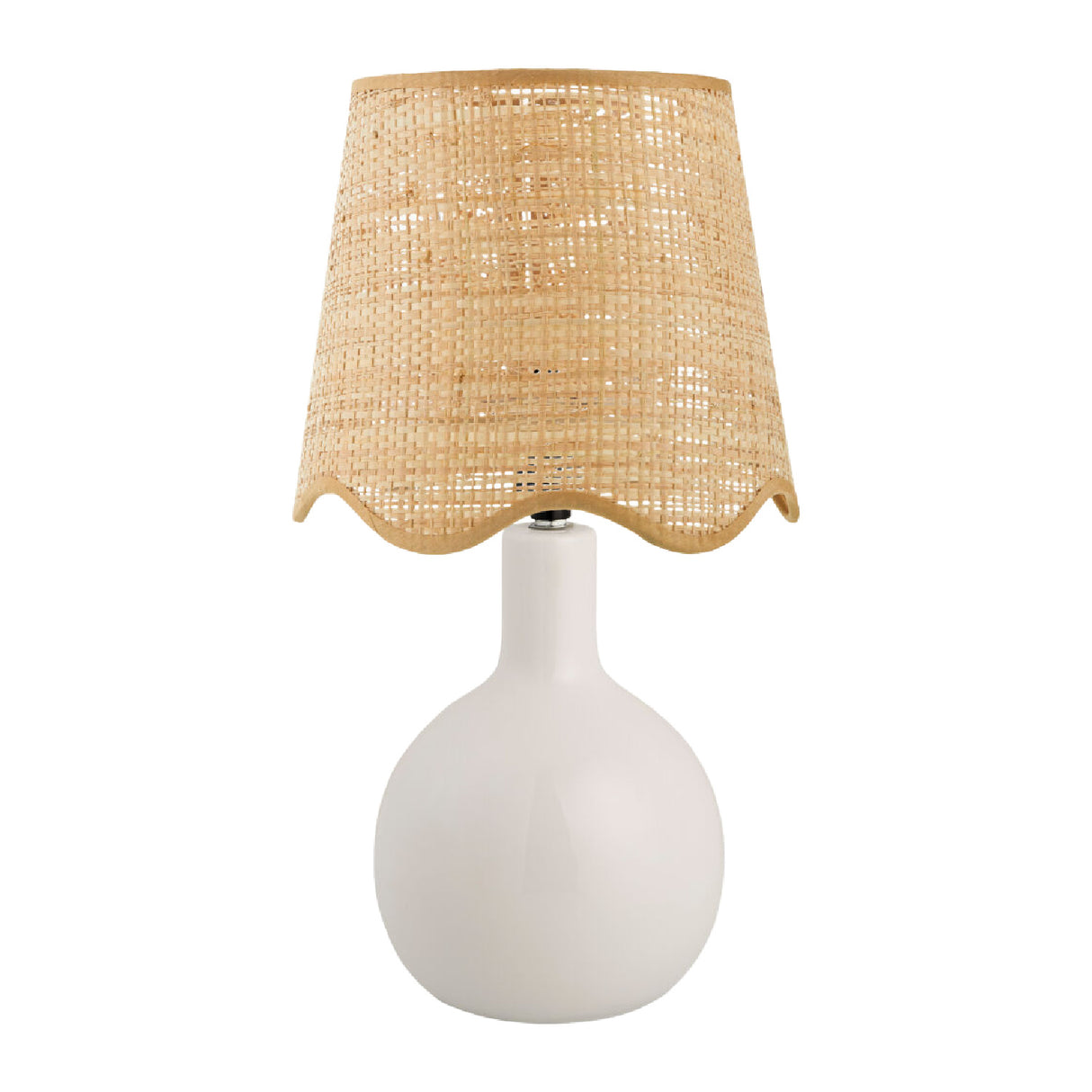   Modern European furniture - Wavy-Edge Rattan Ceramic Table Lamp - www.oroa.com | Oroa.com
