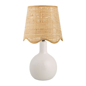   Modern European furniture - Wavy-Edge Rattan Ceramic Table Lamp - www.oroa.com | Oroa.com