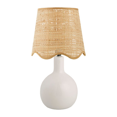  Modern European furniture - Wavy-Edge Rattan Ceramic Table Lamp - www.oroa.com | Oroa.com