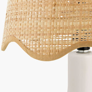   Modern European furniture - Wavy-Edge Rattan Ceramic Table Lamp - www.oroa.com | Oroa.com