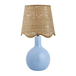   Modern European furniture - Wavy-Edge Rattan Ceramic Table Lamp - www.oroa.com | Oroa.com