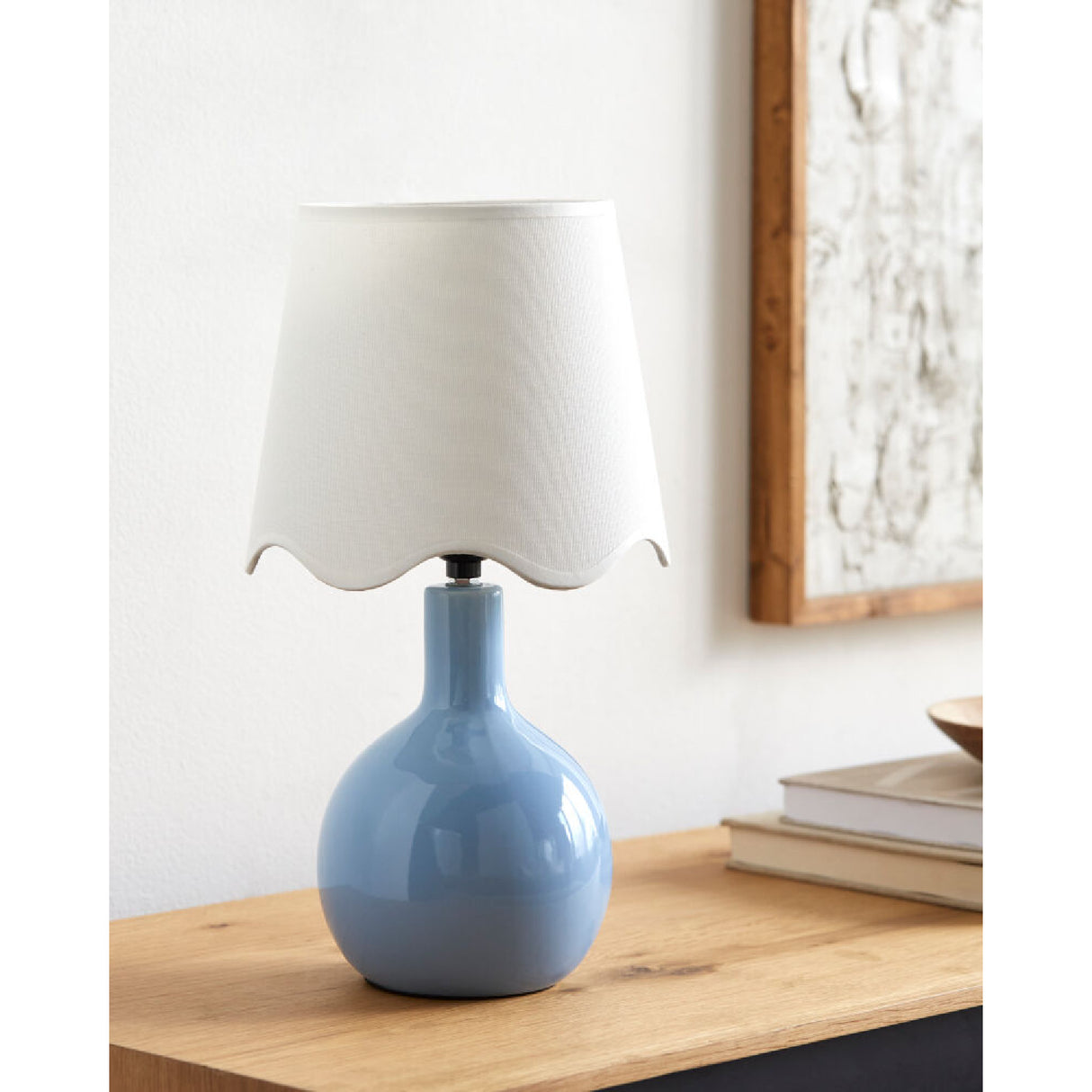   Modern European furniture - Wavy-Edge Rattan Ceramic Table Lamp - www.oroa.com | Oroa.com