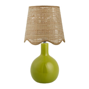   Modern European furniture - Wavy-Edge Rattan Ceramic Table Lamp - www.oroa.com | Oroa.com