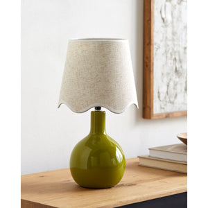   Modern European furniture - Wavy-Edge Rattan Ceramic Table Lamp - www.oroa.com | Oroa.com