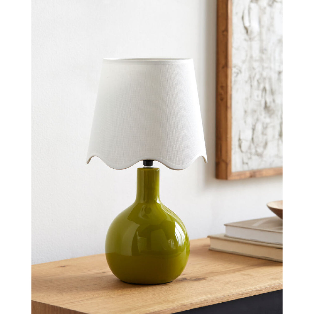   Modern European furniture - Wavy-Edge Rattan Ceramic Table Lamp - www.oroa.com | Oroa.com