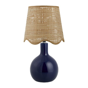   Modern European furniture - Wavy-Edge Rattan Ceramic Table Lamp - www.oroa.com | Oroa.com
