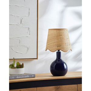   Modern European furniture - Wavy-Edge Rattan Ceramic Table Lamp - www.oroa.com | Oroa.com