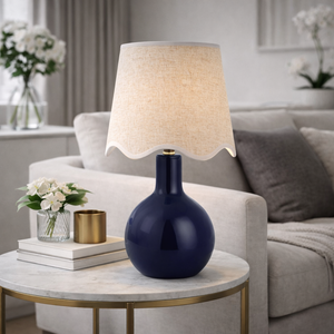   Modern European furniture - Wavy-Edge Rattan Ceramic Table Lamp - www.oroa.com | Oroa.com