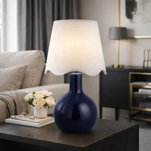  Modern European furniture - Wavy-Edge Rattan Ceramic Table Lamp - www.oroa.com | Oroa.com