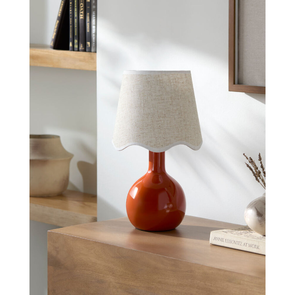   Modern European furniture - Wavy-Edge Rattan Ceramic Table Lamp - www.oroa.com | Oroa.com