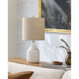   Modern European furniture - Ivory Linen Ceramic Table Lamp - www.oroa.com | Oroa.com