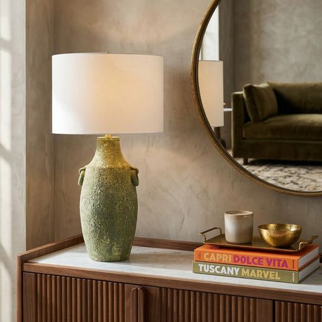   Modern European furniture - Rustic Green Ceramic Table Lamp - www.oroa.com | Oroa.com