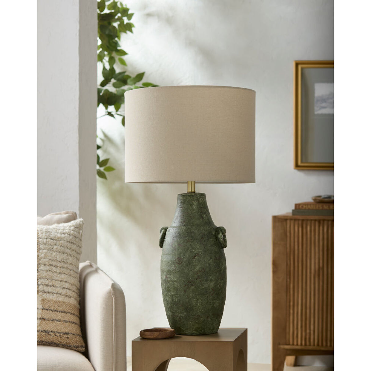   Modern European furniture - Handpainted Green Ceramic Table Lamp - www.oroa.com | Oroa.com