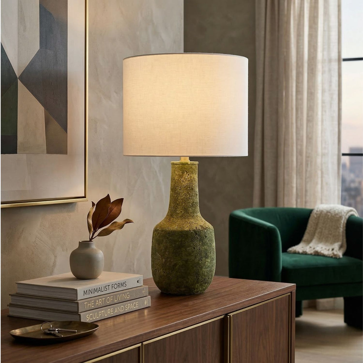   Modern European furniture - Rustic Green Ceramic Table Lamp - www.oroa.com | Oroa.com