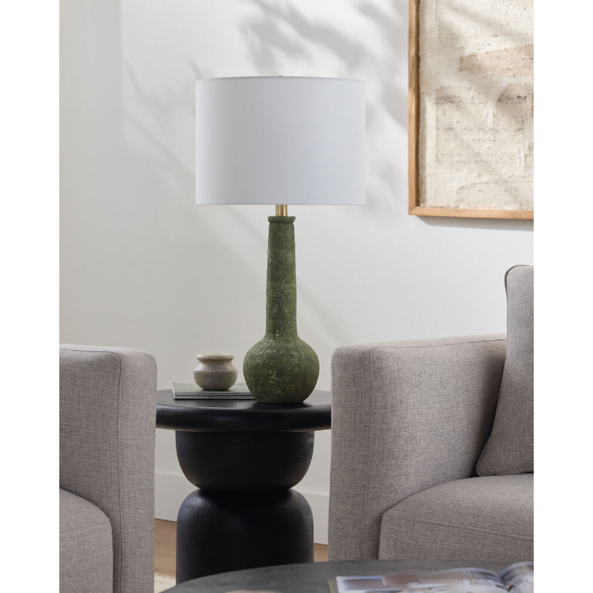   Modern European furniture - Rustic Green Ceramic Table Lamp - www.oroa.com | Oroa.com