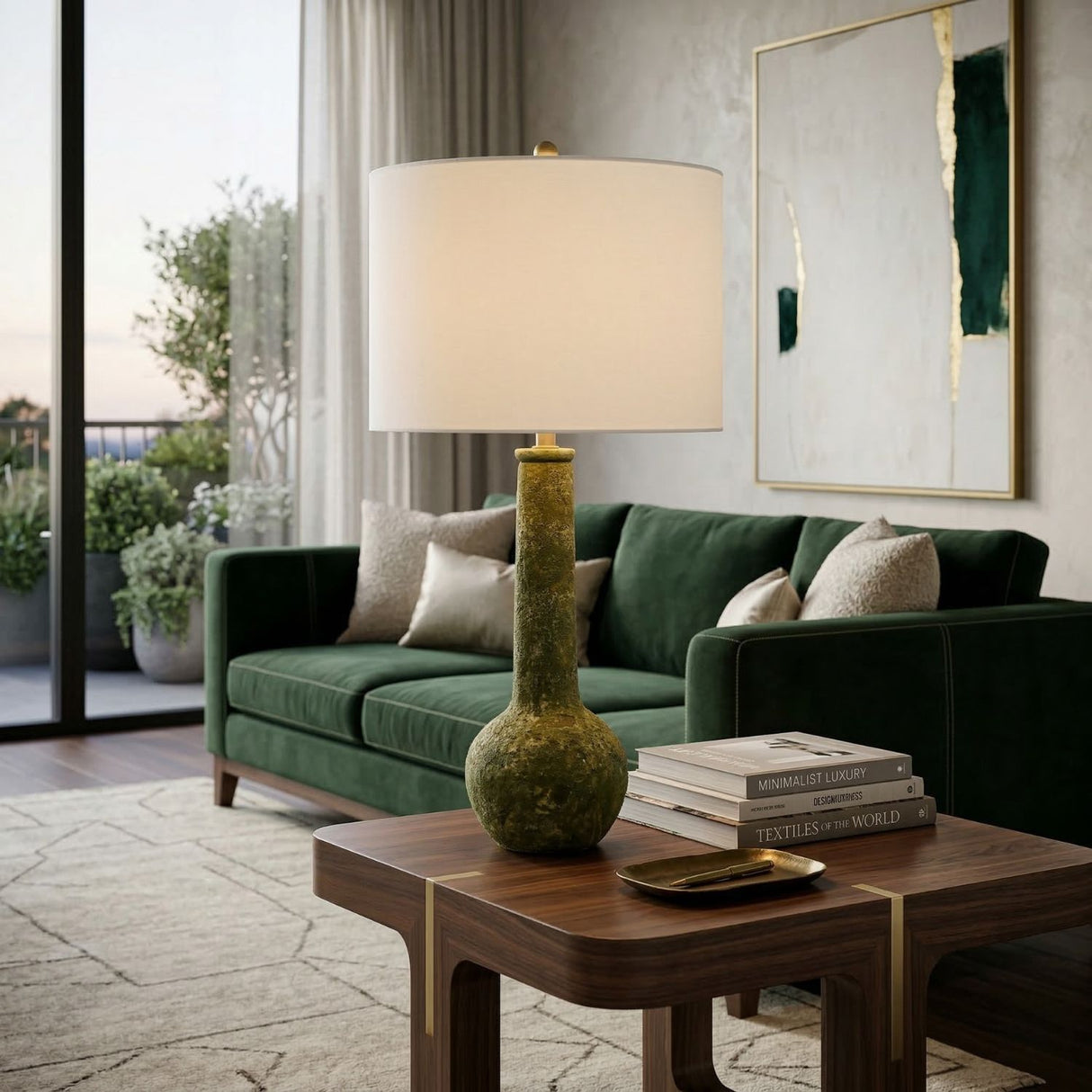   Modern European furniture - Rustic Green Ceramic Table Lamp - www.oroa.com | Oroa.com