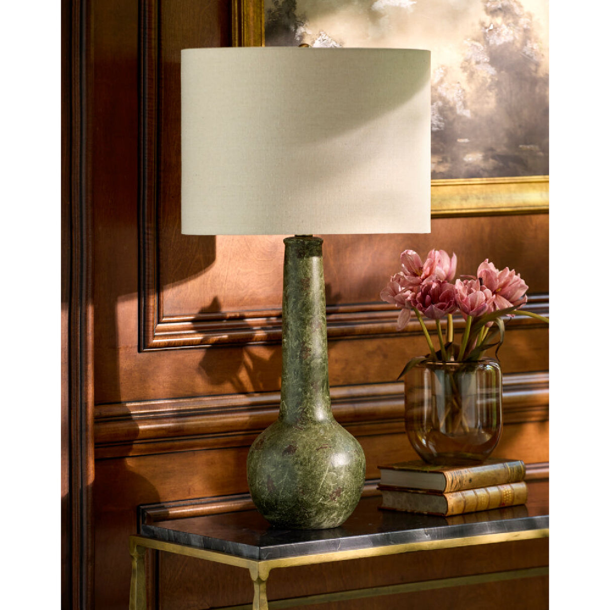   Modern European furniture - Handpainted Green Ceramic Table Lamp - www.oroa.com | Oroa.com