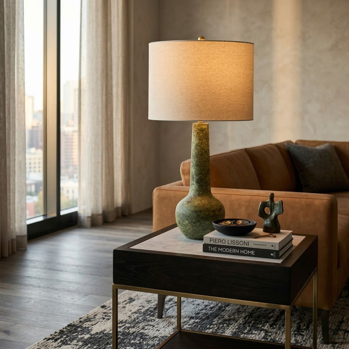   Modern European furniture - Handpainted Green Ceramic Table Lamp - www.oroa.com | Oroa.com