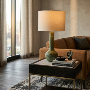   Modern European furniture - Handpainted Green Ceramic Table Lamp - www.oroa.com | Oroa.com