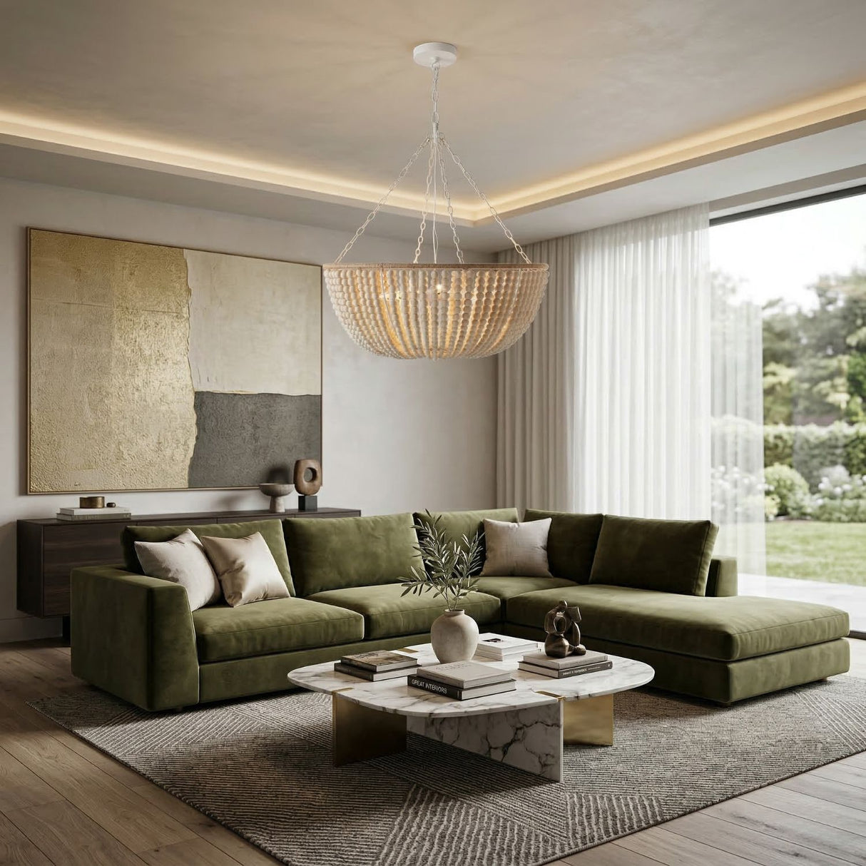   Modern European furniture - Cream Beaded Pendant Lamp - www.oroa.com | Oroa.com