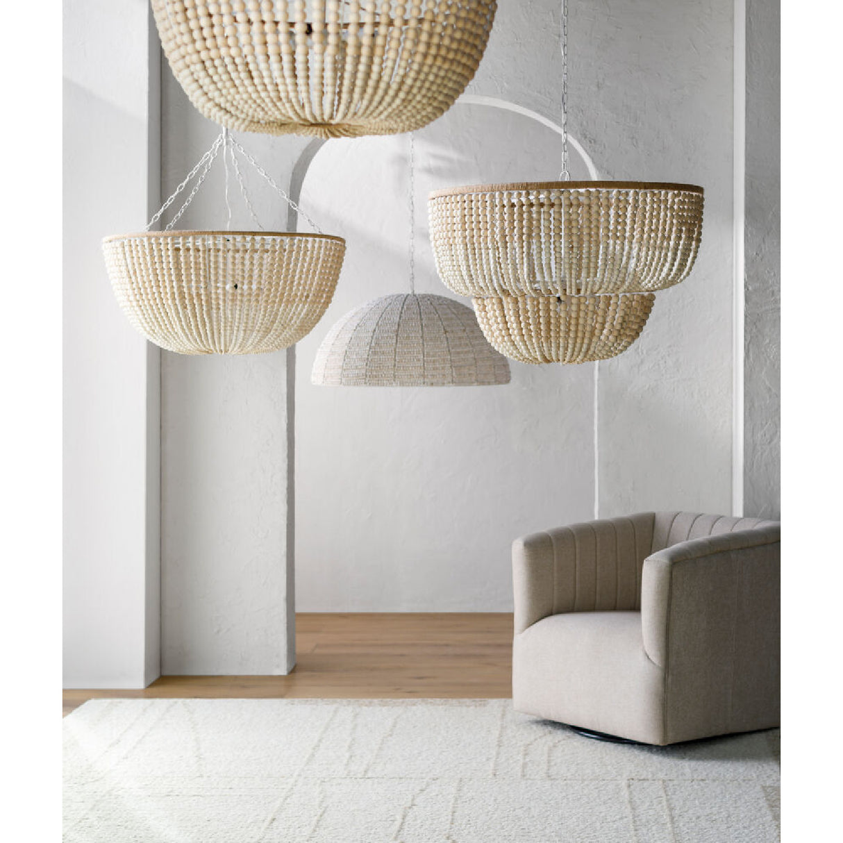   Modern European furniture - Cream Beaded Pendant Lamp - www.oroa.com | Oroa.com