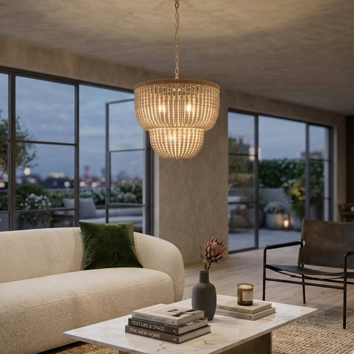   Modern European furniture - Cream Beaded Pendant Light - www.oroa.com | Oroa.com