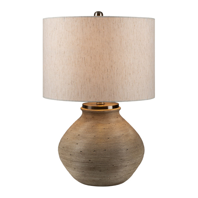 Modern European furniture -  Rounded Cement Linen Table Lamp - www.oroa.com