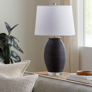   Modern European furniture -  Cement Base Linen Table Lamp - www.oroa.com | Oroa.com