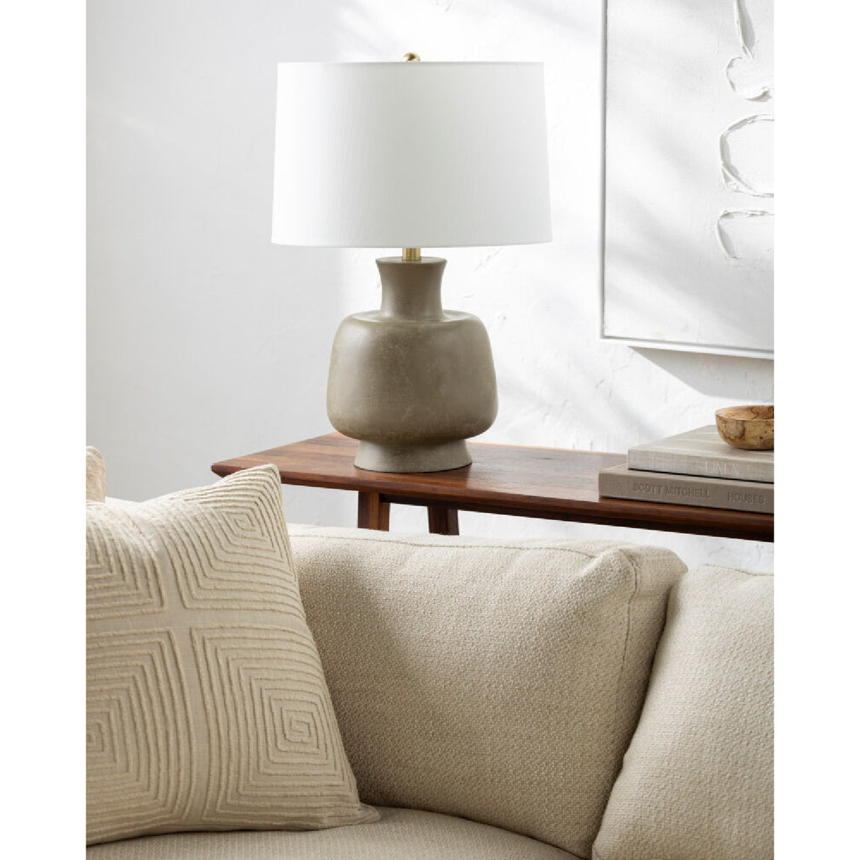   Modern European furniture - Painted Base Linen Table Lamp - www.oroa.com | Oroa.com