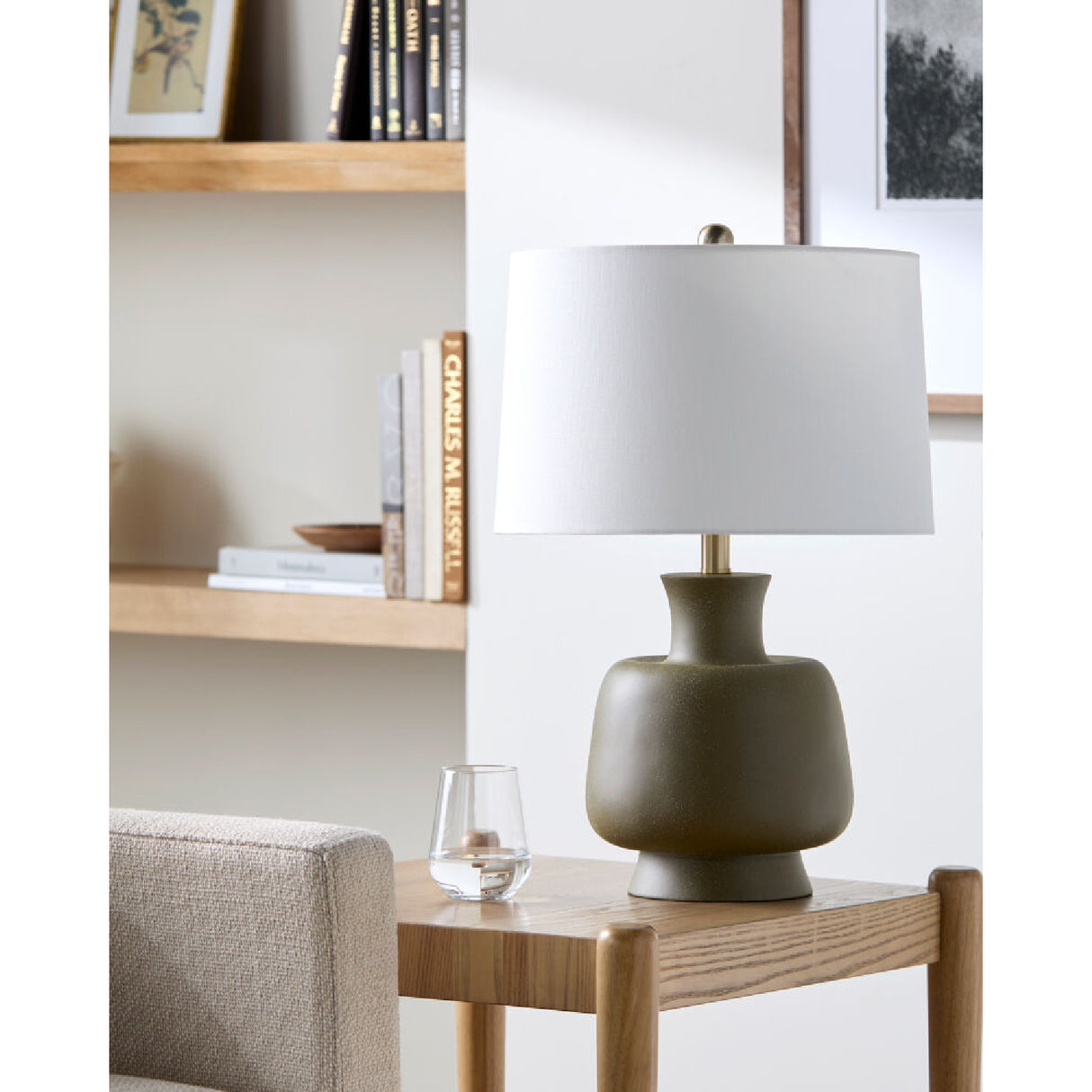   Modern European furniture - Painted Base Linen Table Lamp - www.oroa.com | Oroa.com