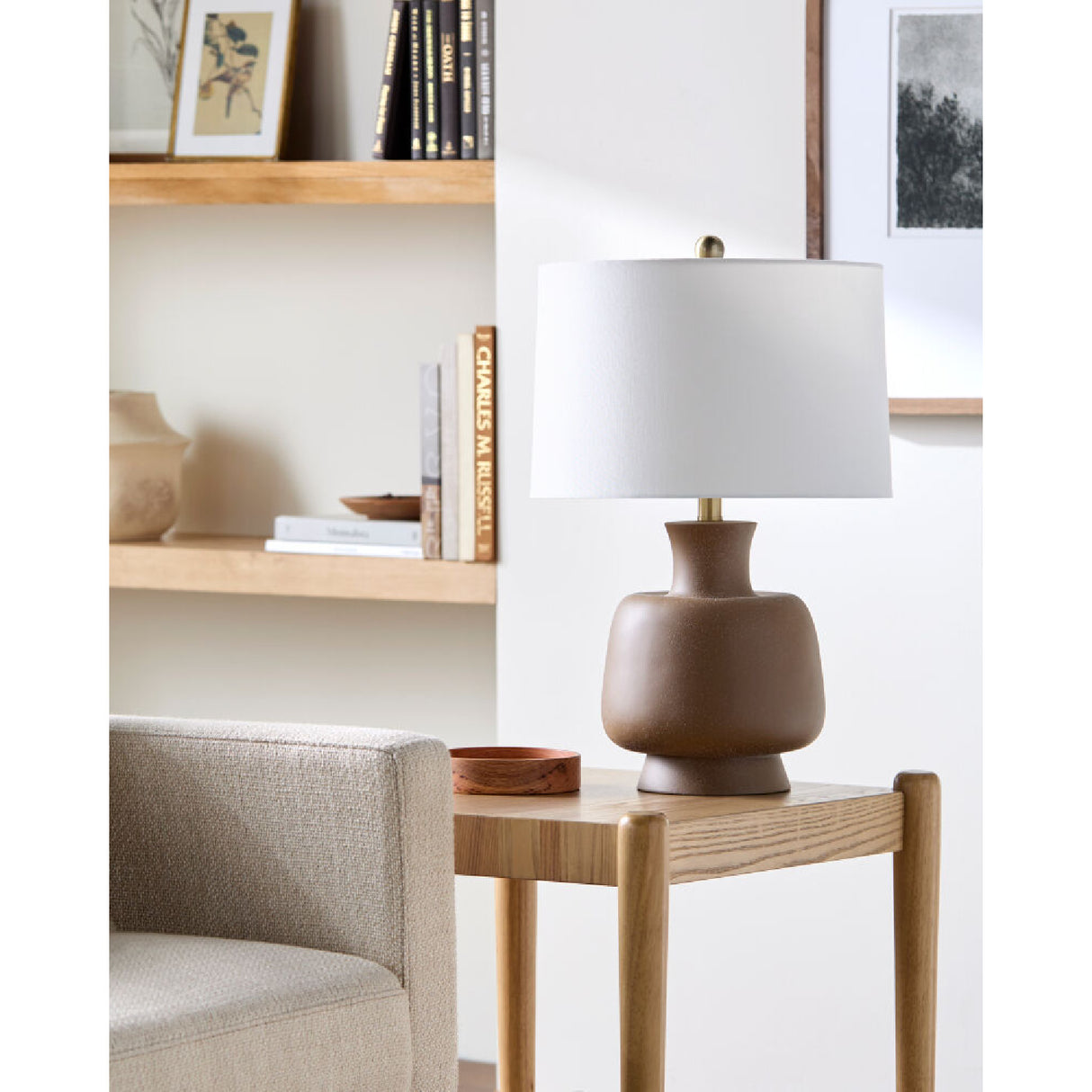   Modern European furniture - Painted Base Linen Table Lamp - www.oroa.com | Oroa.com