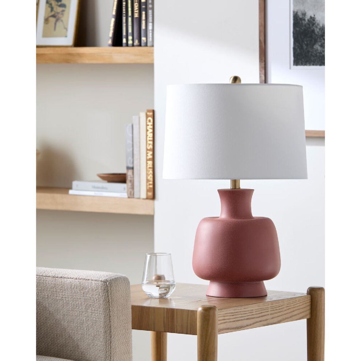   Modern European furniture - Painted Base Linen Table Lamp - www.oroa.com | Oroa.com
