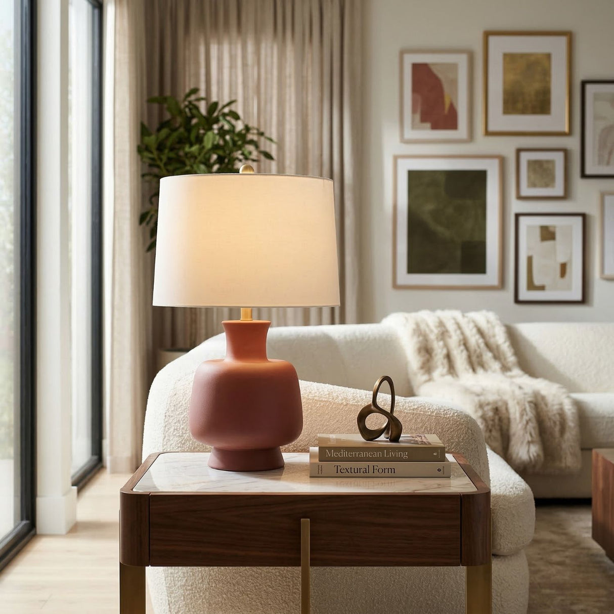   Modern European furniture - Painted Base Linen Table Lamp - www.oroa.com | Oroa.com