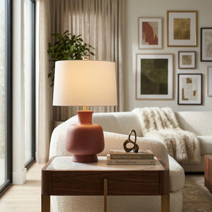   Modern European furniture - Painted Base Linen Table Lamp - www.oroa.com | Oroa.com