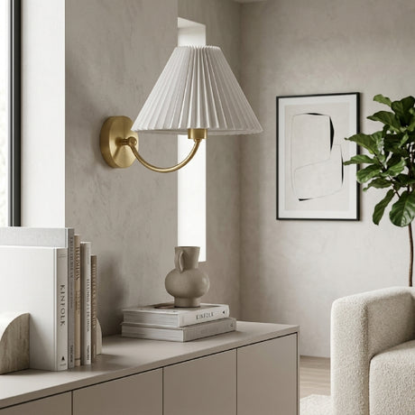  Modern European furniture - Pleated White Linen Wall Lamp - www.oroa.com | Oroa.com